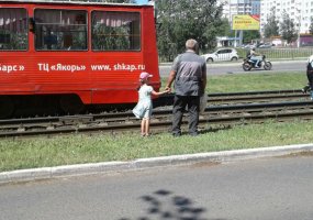 В Нижнекамске трамвай сошел с рельсов