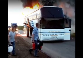 Видеозапись возгорания автобуса Уфа-Нижнекамск оказалась фейковой