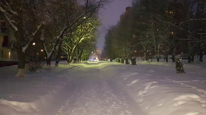 В Нижнекамске идет небольшой снег, а на термометрах -9