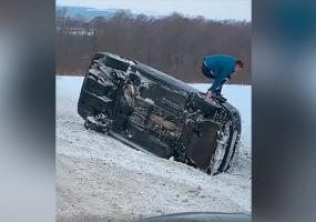 Пьяный татарстанец перевернулся на трассе