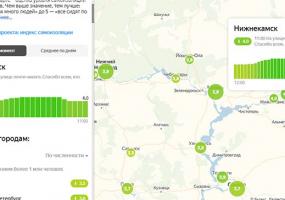 Уровень самоизоляции нижнекамцев по версии «Яндекса» на первое апреля
