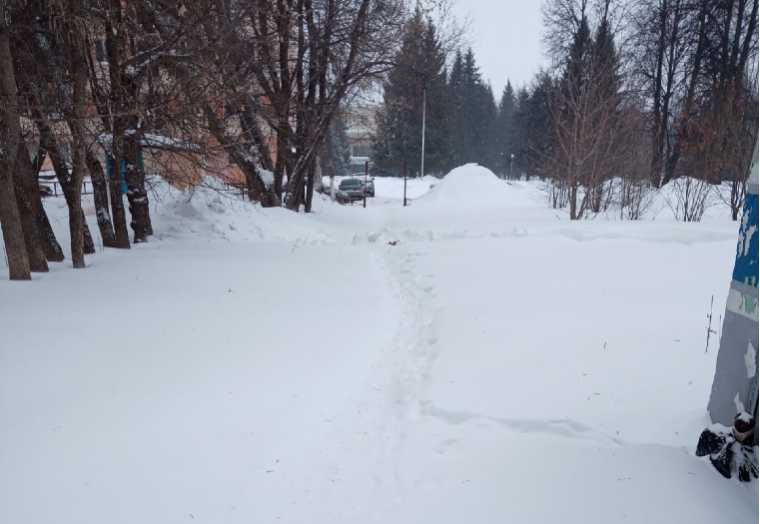 Нижнекамцев беспокоит неочищенная дорога возле Школьного бульвара