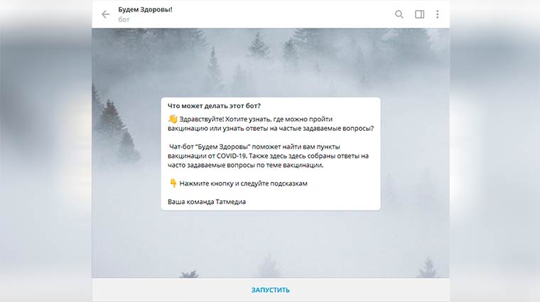 Для жителей Татарстана запустили телеграм-бота по вакцинации