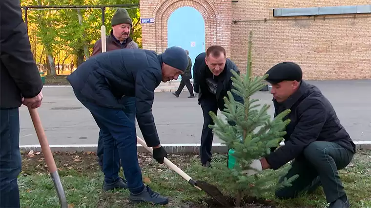 Рамиль Муллин принял участие в озеленении Нижнекамска