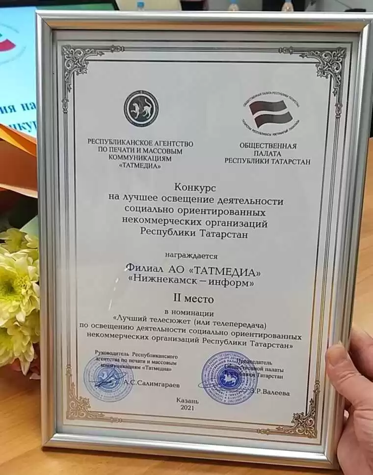 Диплом медиахолдинга НТР