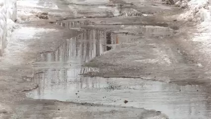 В Нижнекамске несколько улиц ушло под воду