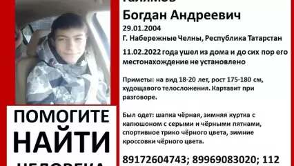 В Челнах почти месяц разыскивают 18-летнего парня