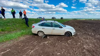 Нижнекамские полицейские спасли пенсионерку, чья машина перевернулась на трассе