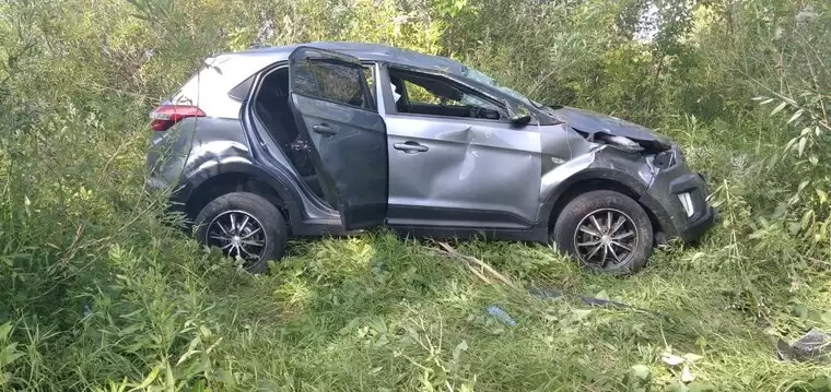 Под Нижнекамском 70-летний водитель Hyundai вылетел в кювет