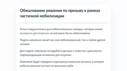 Жители России могут обжаловать повестку по частичной мобилизации через «Госуслуги»