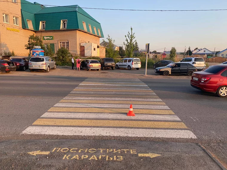 Место ДТП на дороге в Альметьевске // Фото: ГИБДД по РТ