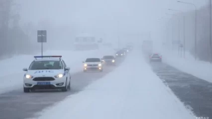 В Татарстане из-за снежного шторма закрыли трассу М-7