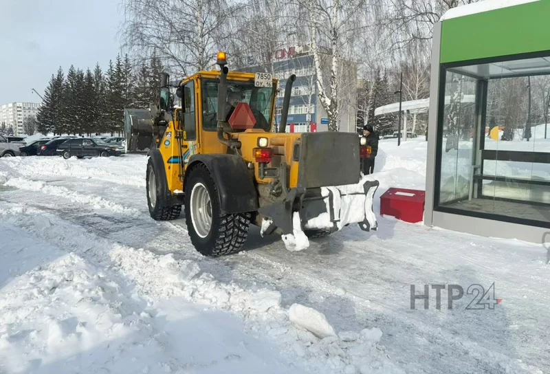 Работники исполкома Нижнекамского муниципального района вышли на уборку снега вместе с главой Рамилем Муллиным