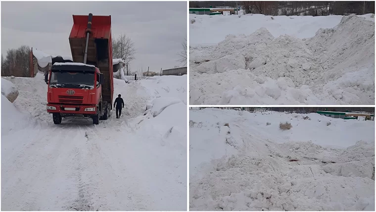 В Нижнекамске поймали нарушителя во время разгрузки снега в неположенном месте