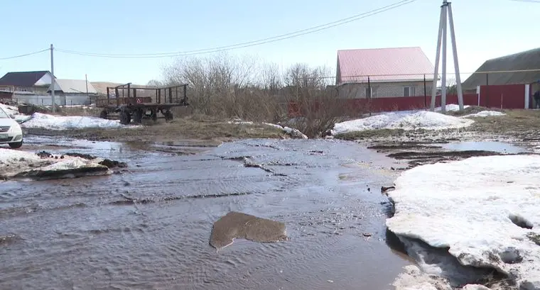 В двух сёлах Нижнекамского района затопило улицы