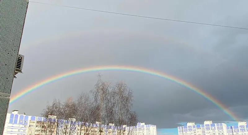 Нижнекамцы делятся фотографиями первой в 2024 году радуги