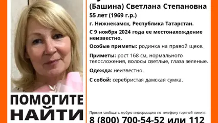 В Нижнекамске ищут пропавшую женщину с родинкой на правой щеке