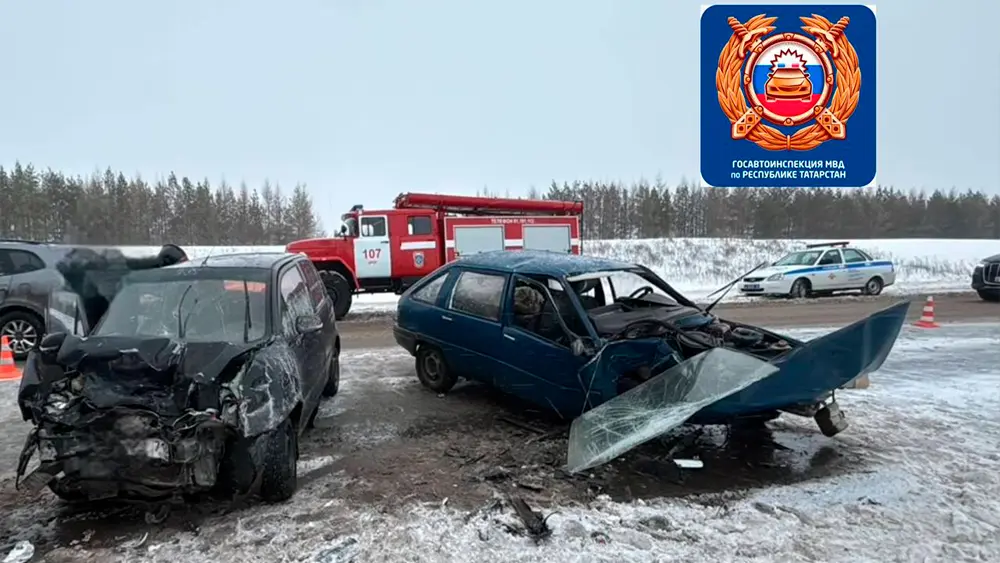 В Татарстане на видео попал момент смертельной аварии на трассе