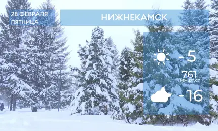 Прогноз погоды в Нижнекамске на 28-е февраля 2025 года